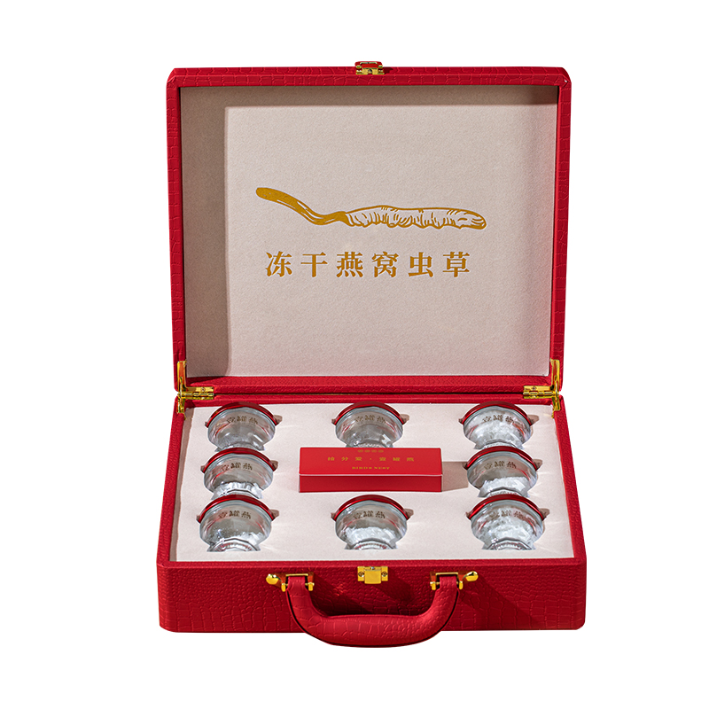 燕遇东方 壹罐燕冻干燕窝虫草礼盒1.5g*8瓶/盒 红色