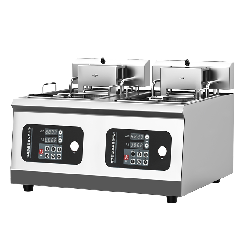 麦大厨经济款220V 7KW 双槽 台式自动升降电炸炉28LZZC32-JJZL-2ST 台 不锈钢色