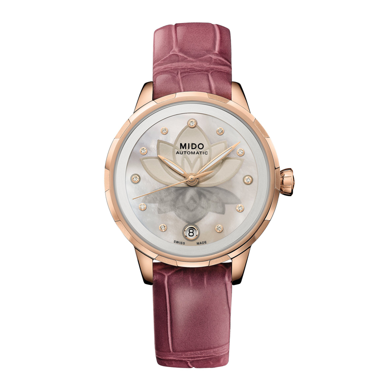MIDO美度 花淅系列花影款机械机女士腕表 M043.207.36.106.00  单位：块 玫瑰金