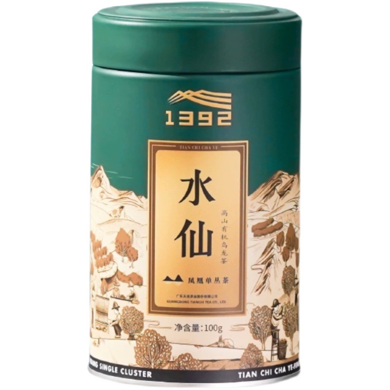 天池1392茶叶凤凰单枞茶乌岽顶七彩潮州单丛有机乌龙茶 罐装100g  单位：罐 绿茶