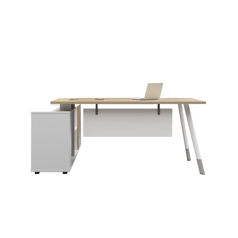 悦山 简约办公桌经理办公台主管桌 1800*1600*750mm*1张 新水曲柳+暖白色
