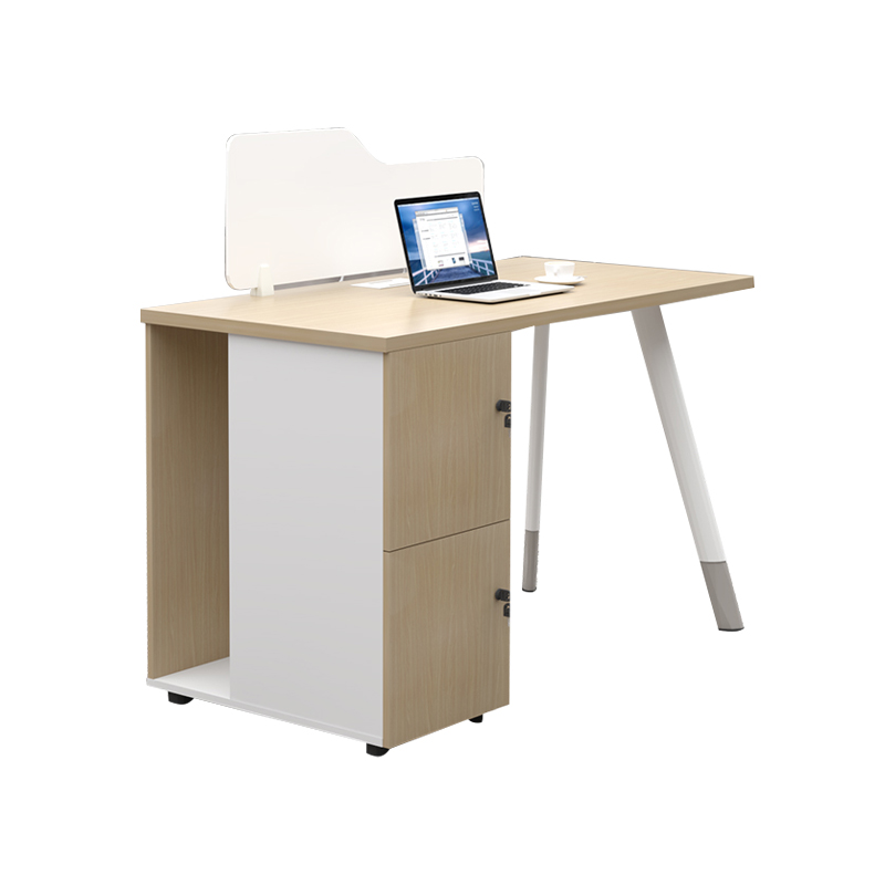 悦山 现代简约职员办公卡位带侧柜 1200*600*1050mm*1张 新水曲柳+暖白色
