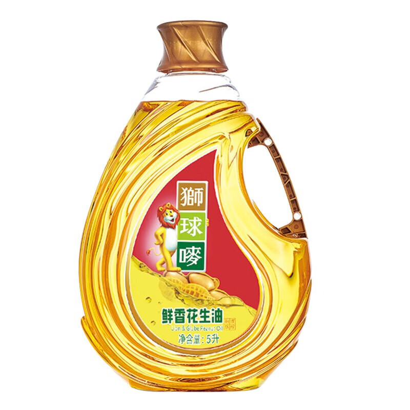 狮球唛鲜香花生油5L（单位：瓶） 金色