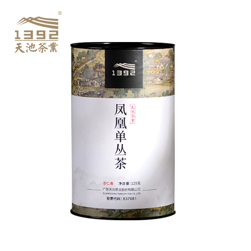 天池1392茶叶凤凰潮州单枞茶鸭屎香单丛茶乌龙茶高山乌岽单丛罐装125g 杏仁香  单位：罐 褐色