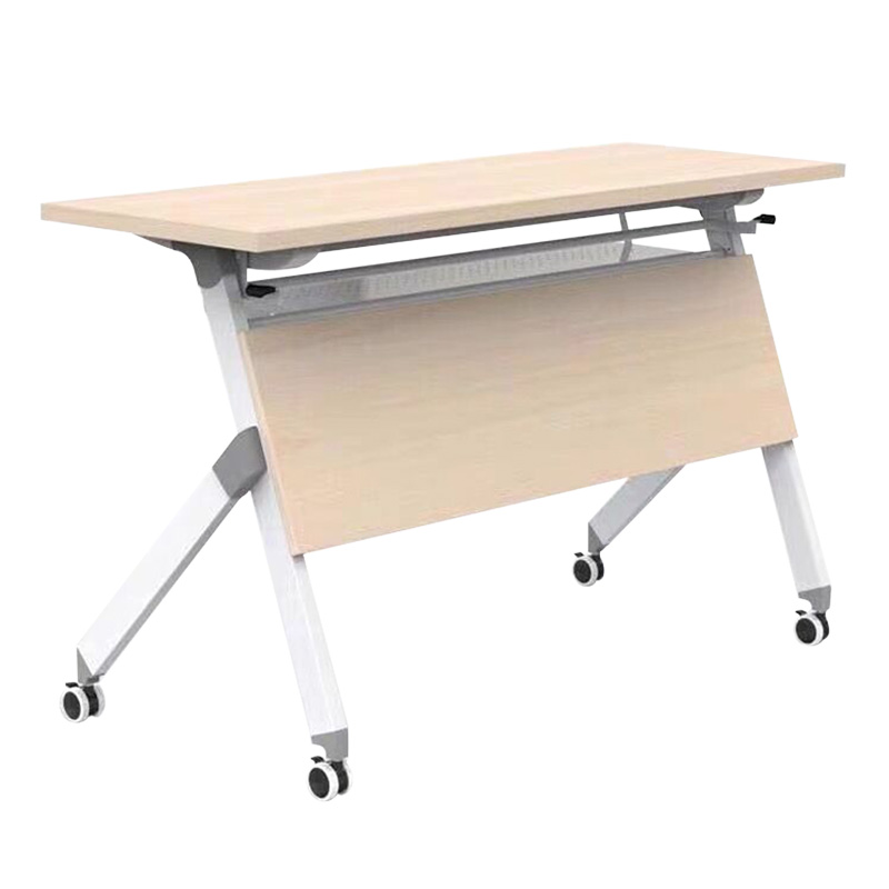 悦山 培训会议折叠桌 枫木色+珍珠白 1200*400*750mm*1张