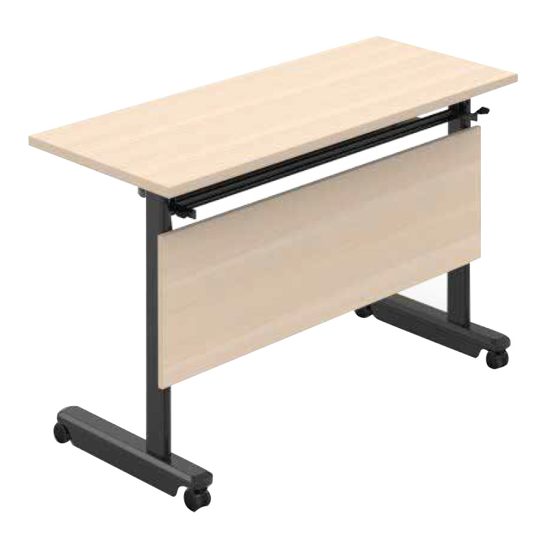 悦山 培训桌可折叠会议桌 枫木色+哑黑 1400*400*750mm*1张