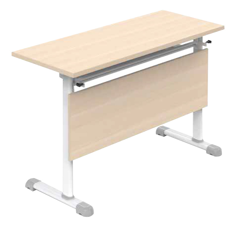 悦山会议桌可折叠移动长条桌培训课桌 枫木色+珍珠白 1400*400*750mm*1张