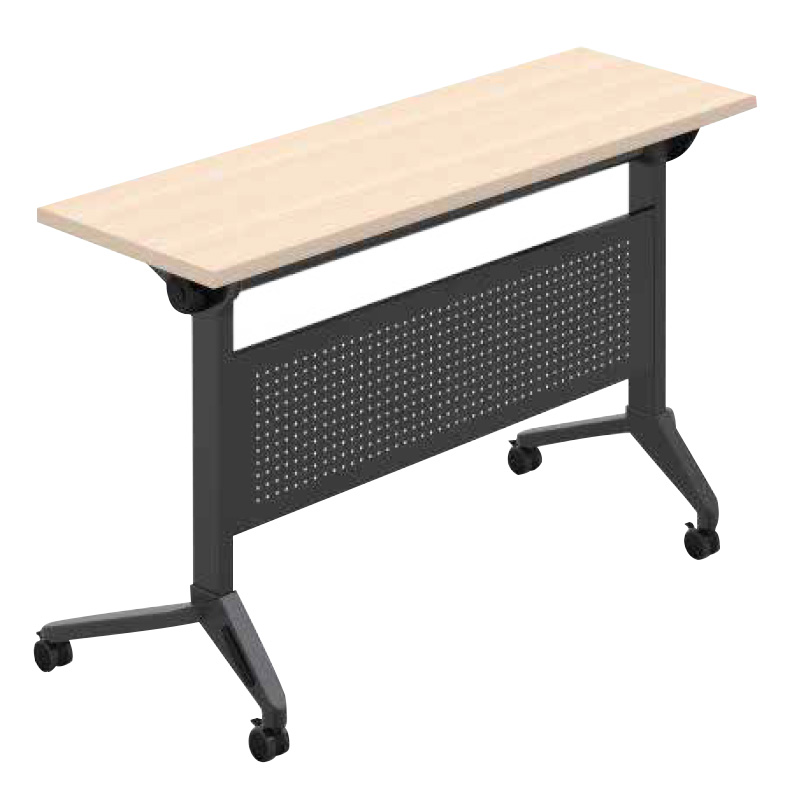 悦山折叠条桌钢架学生桌培训会议桌 枫木色+哑黑 1200*400*750mm*1张