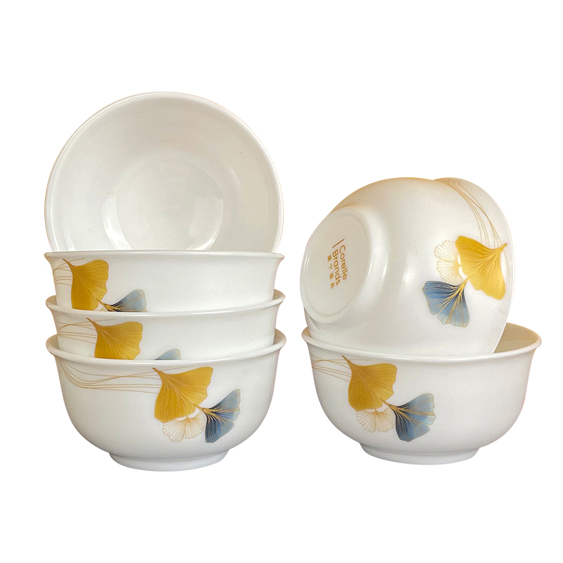 康宁冰萃玲珑金银杏餐具6件套	CB-BSYX06/KZ/LS  单位：套 白色 白色