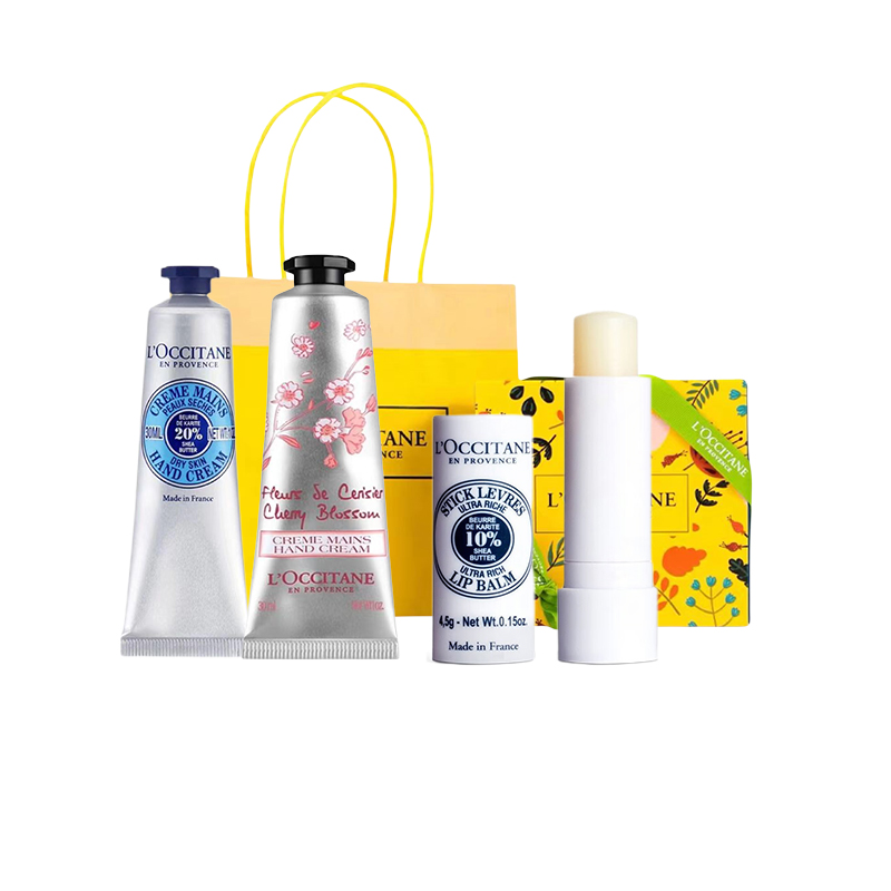 欧舒丹手唇礼盒（30ml+30ml+4.5g)(单位：盒） 香槟黄