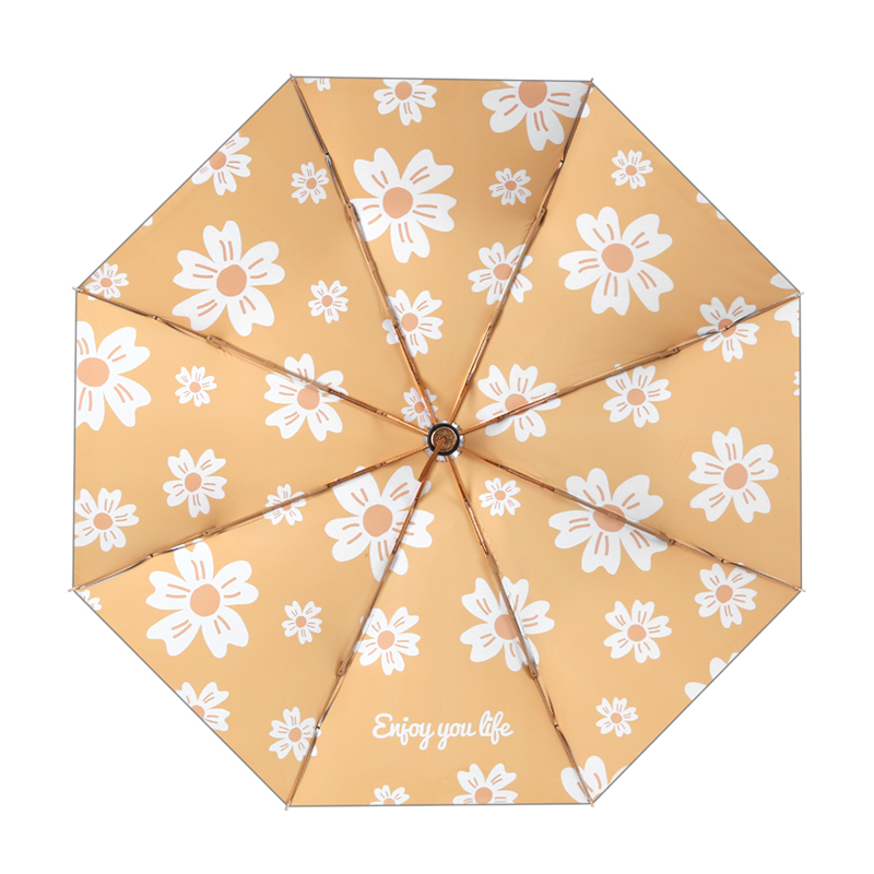 美度三折太阳伞防晒防紫外线遮阳伞女折叠防晒伞方便携带晴雨伞覆膜银胶茶花系列 M3104（单位：把） 秋檬