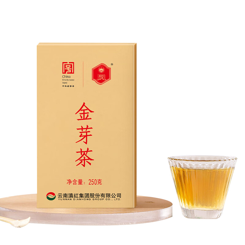凤牌 金丝滇红金芽茶叶 中华老字号特级蜜香型红茶 250g 金芽茶叶