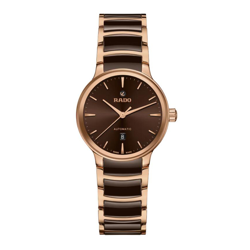 RADO雷达 金晨同款真晶萃系列机械陶瓷女士腕表 R30019302  单位：块 棕色