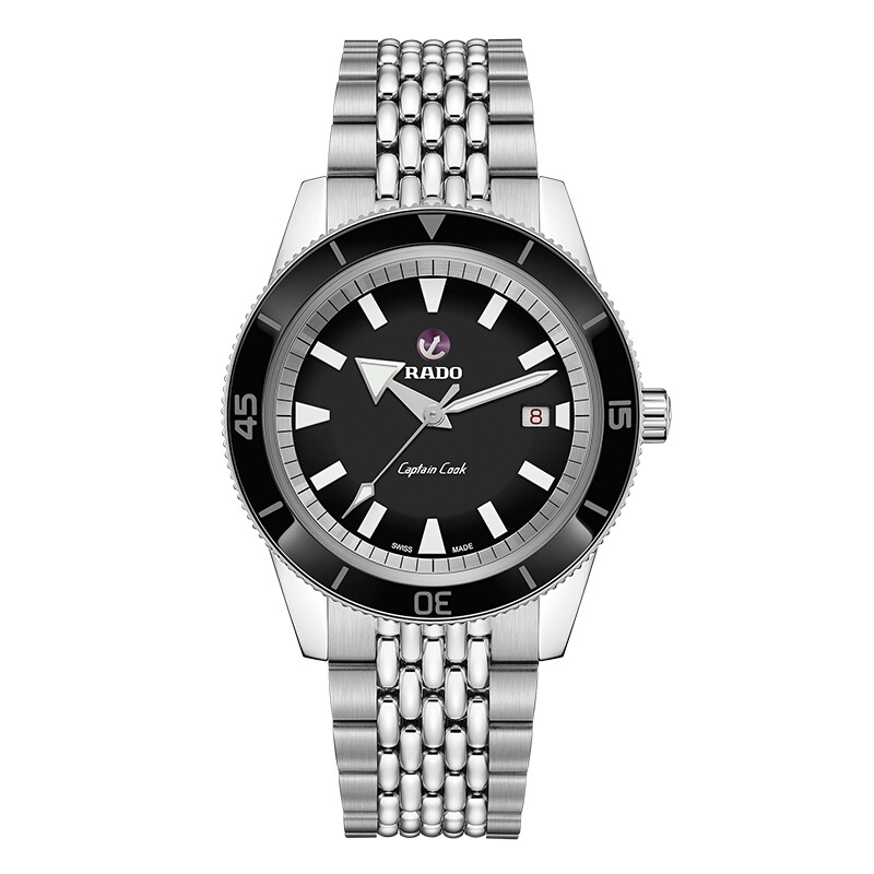 RADO雷达 传承系列 库克船长动力储存男士钢带机械腕表R32505153  单位：块 黑色