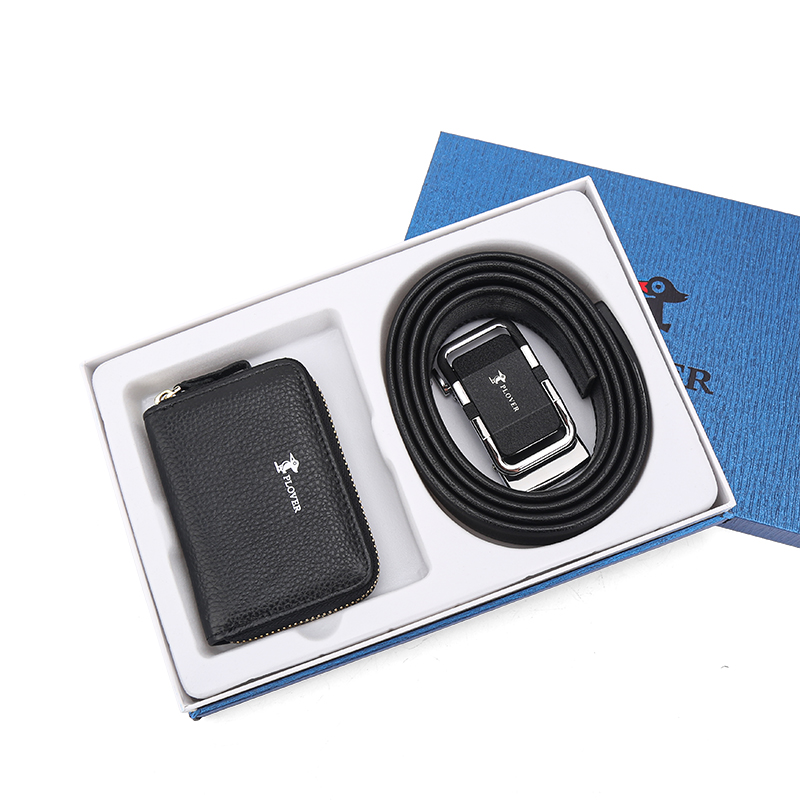 PLOVER香港啄木鸟卡包皮带套装	GD820044-2A  单位：个 黑色