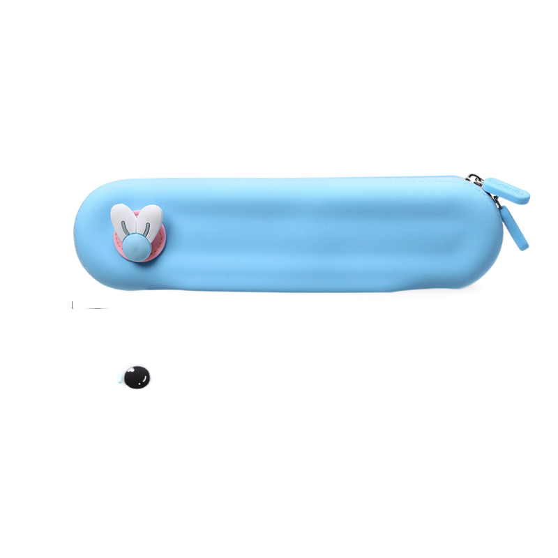 猫太子ins风笔袋小学生创意液态硅胶铅笔袋简约大容量文具盒儿童笔盒男女生文具袋开学必备文具 单位：个 蓝色