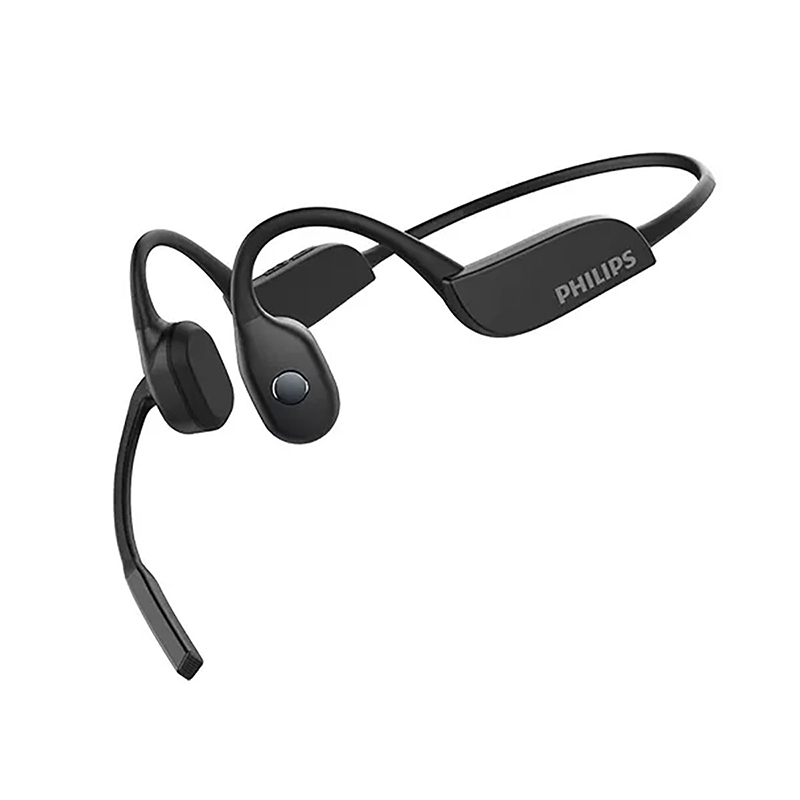 飞利浦骨传导蓝牙耳机旋转麦杆双重防水超清通话降噪无线持久续航TAN5609黑（一个） 黑色