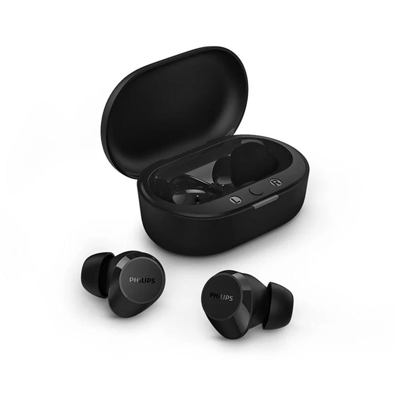 飞利浦豆式入耳耳机真无线蓝牙耳机低音音乐耳机AI降噪长续航智能配对TAT1209（一个） 黑色