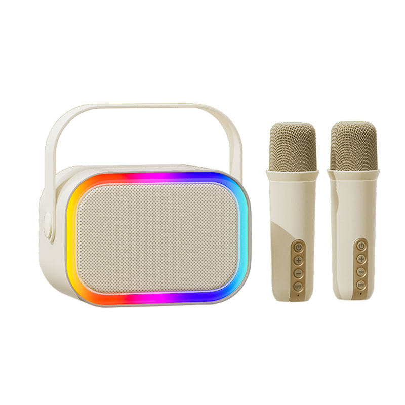 飞利浦音响TAS2808话筒音响一体k歌儿童家用便携蓝牙迷你卡拉OK双麦白色（一台） 白色