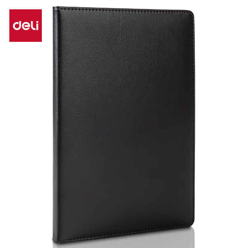得力(deli)16K112张大号商务皮面笔记本子新年礼物会议记事本子文具办公用品3161 单位：本 黑色