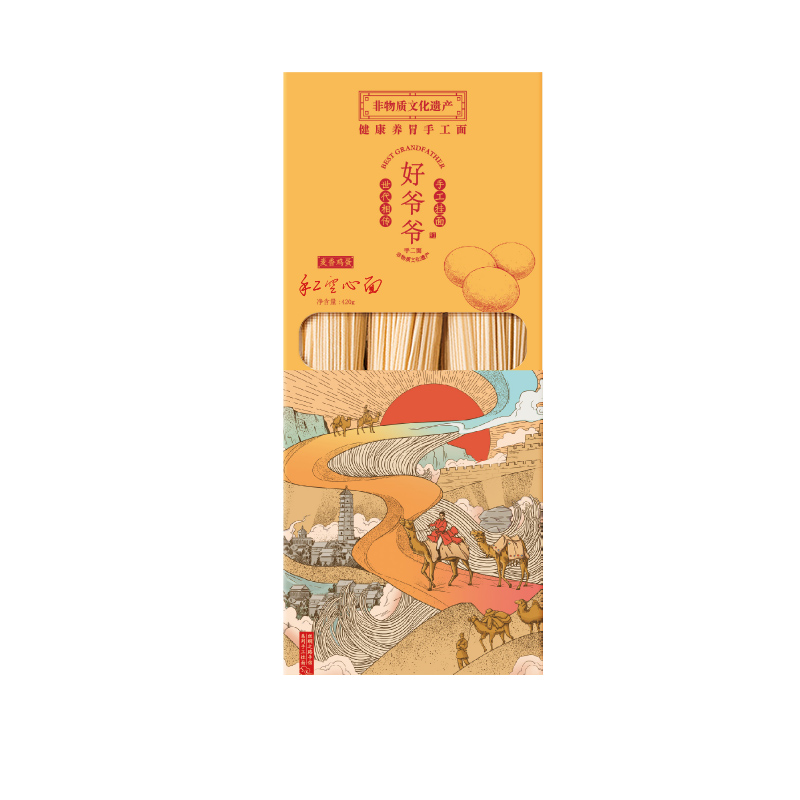 好爷爷手工空心面丝绸款鸡蛋味420g  单位：盒 丝绸款鸡蛋味420g