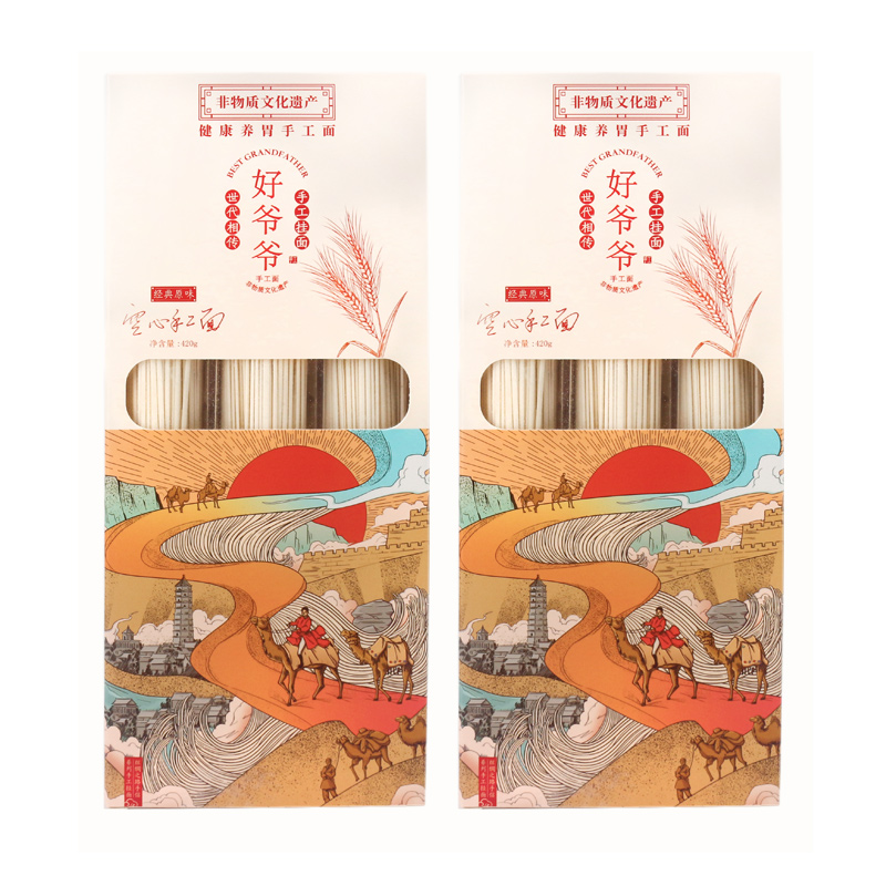 好爷爷手工空心面丝绸款原味420g*2盒 丝绸款原味420g*2盒