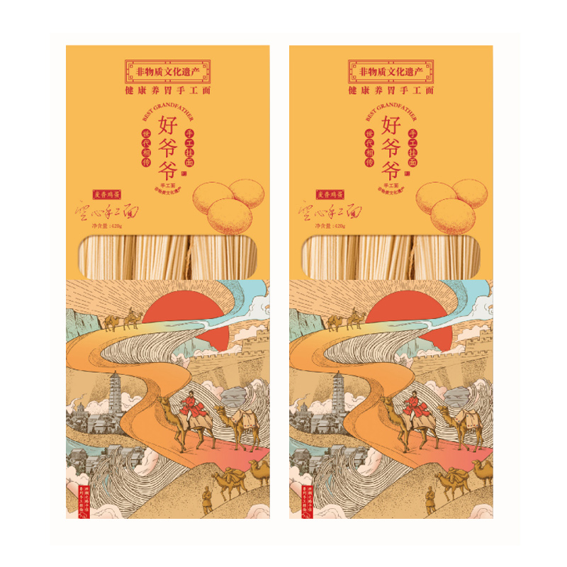 好爷爷手工空心面丝绸款鸡蛋味420g*2盒 丝绸款鸡蛋味420g*2盒