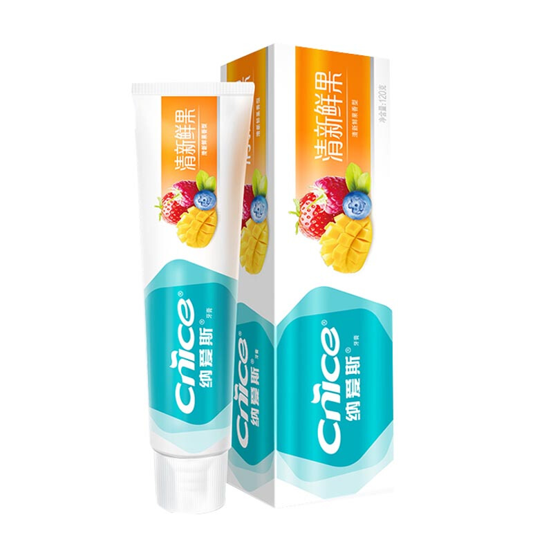 纳爱斯牙膏清新鲜果香型120g  单位：支 水蓝色