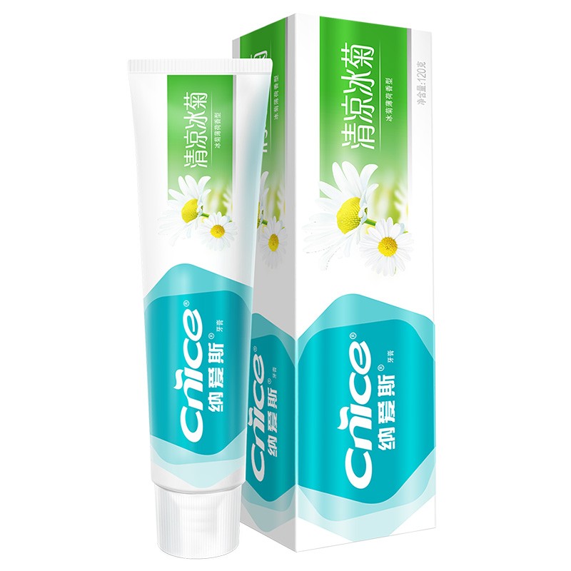 纳爱斯牙膏清凉冰菊香型120g  单位：支 水蓝色