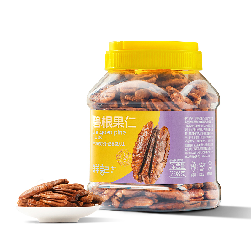 鲜记 碧根果仁（奶油味）298g（单位：罐） 混色