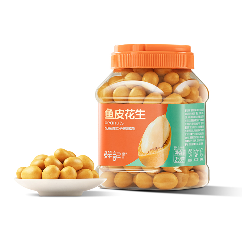 鲜记 鱼皮花生258g（单位：罐） 拿铁色