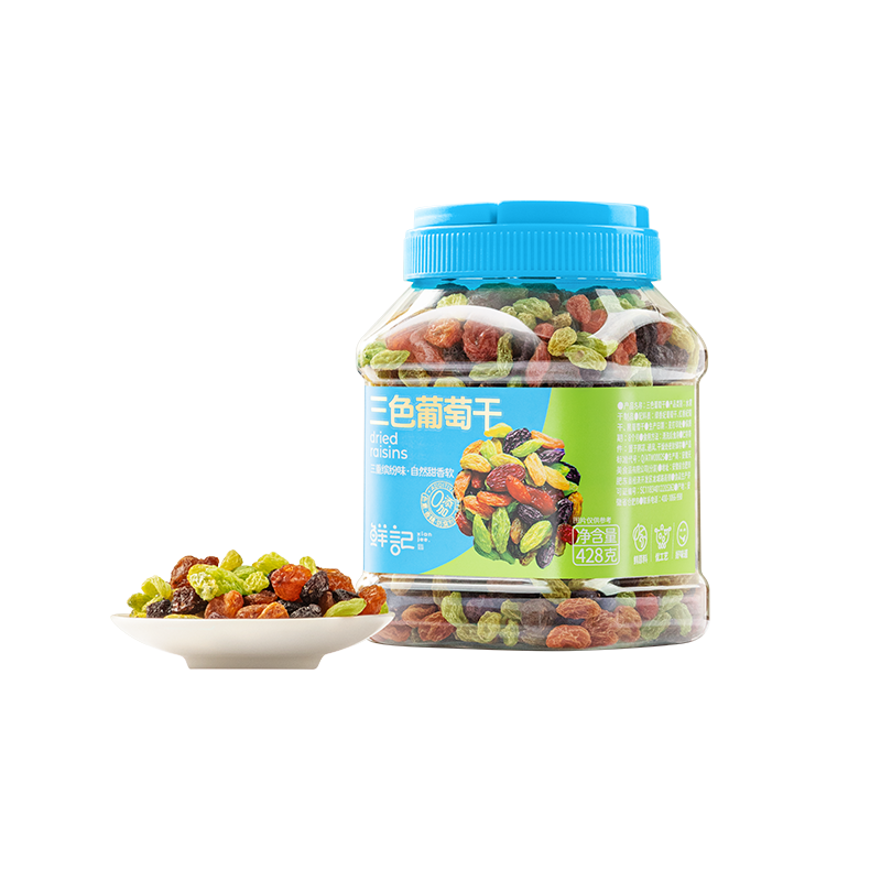 鲜记 三色葡萄干428g（单位：罐） 拿铁色