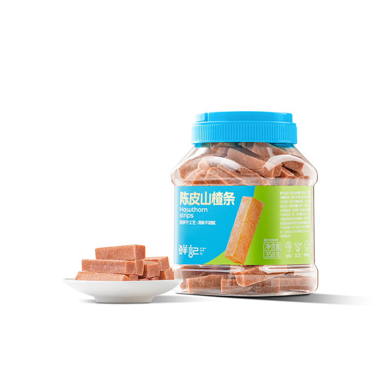 鲜记 陈皮山楂条358g/罐 拿铁色