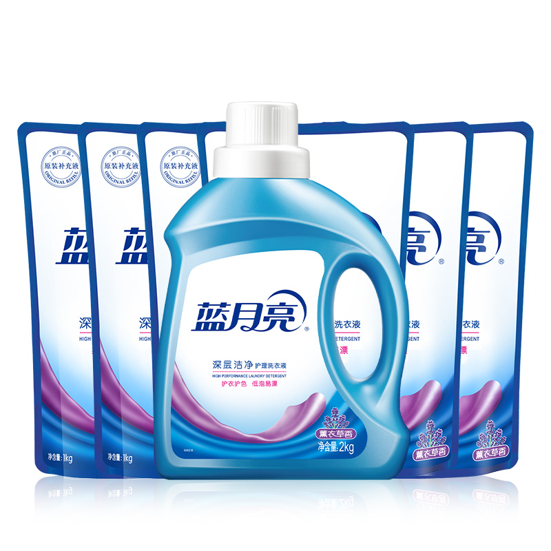 蓝月亮薰洁净洗衣液2kg+薰洁袋1kg*6  10001983（单位：套） 蓝色
