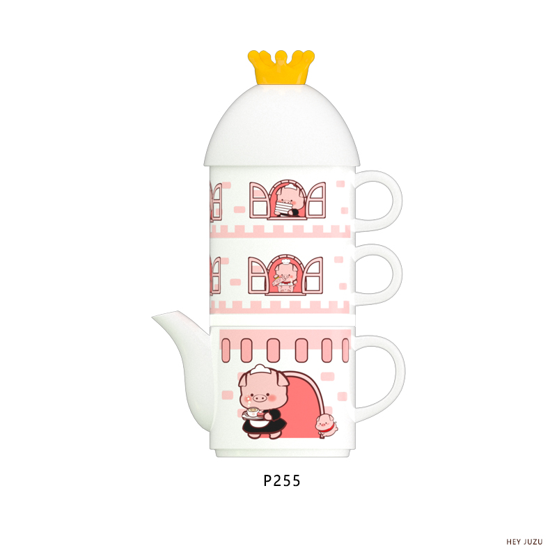 嘿猪猪-童话城堡时光茶具P255  单位：套 白色