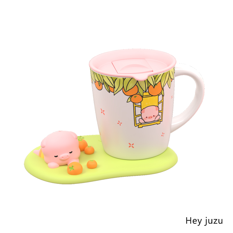 嘿猪猪创意办公保温杯450ML  单位：个 白色