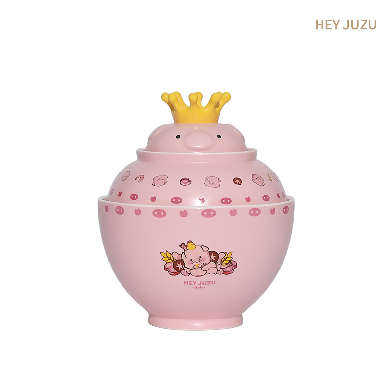 嘿猪猪皇冠独乐乐餐具（大号）P523-800ml  单位：套 茱萸粉