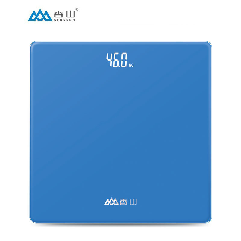 香山 电子秤 家用宿舍称重 体重秤 精准人体秤 EB867YLK 大秤面智能室温显示减肥秤 台 宝石蓝