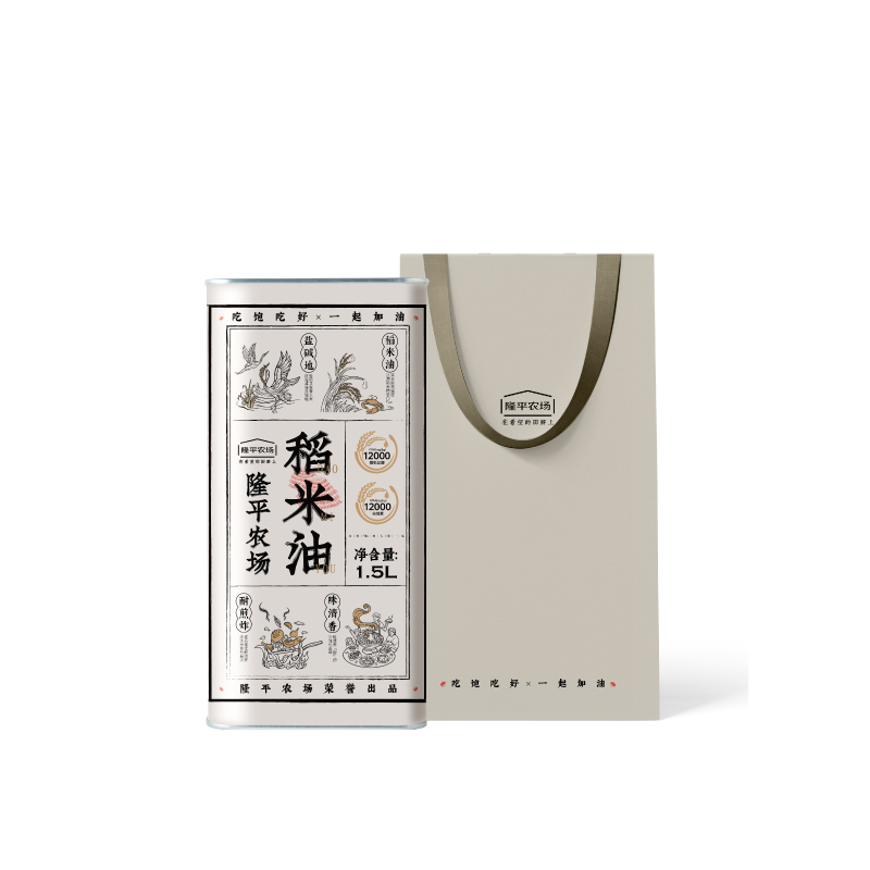隆平农场食用油稻米油1.5L  单位：瓶 象牙色