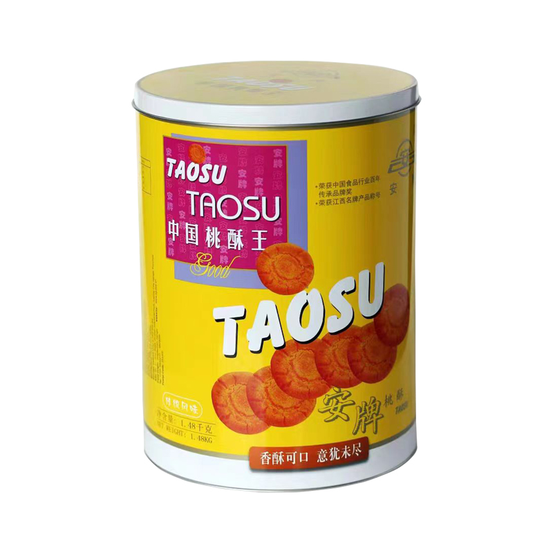 安牌 中国桃酥王1480g 传统原味(罐装+礼袋) 黄色