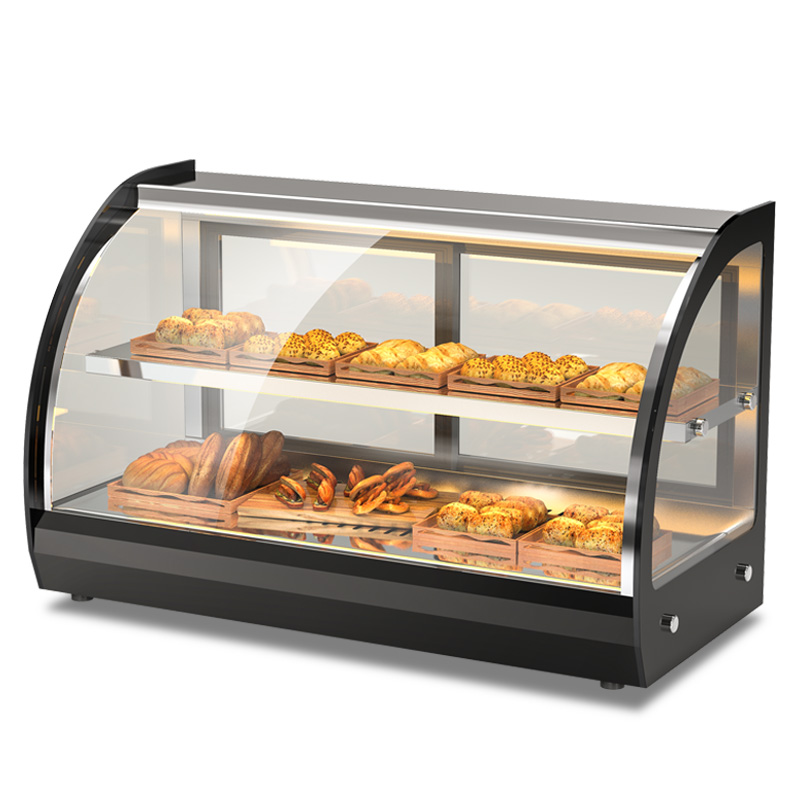 乐创（lecon）保温柜商用展示柜蛋挞保温机0.9米直热双层升级款 M-W09S  单位：台 黑色