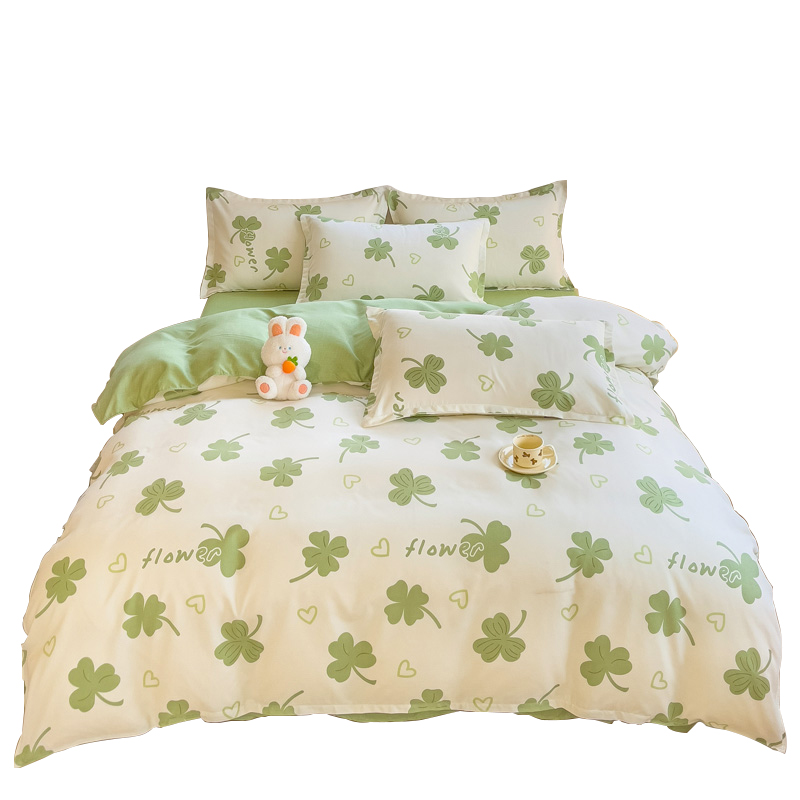 罗曼罗兰加厚磨毛印花四件套 芸草香200*230cm（单位：套） 清新色