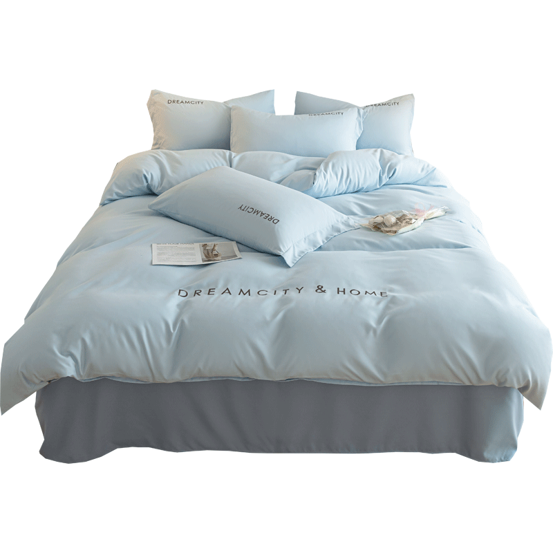 罗曼罗兰水洗磨毛四件套 奥利200*230cm（单位：套） 天空蓝