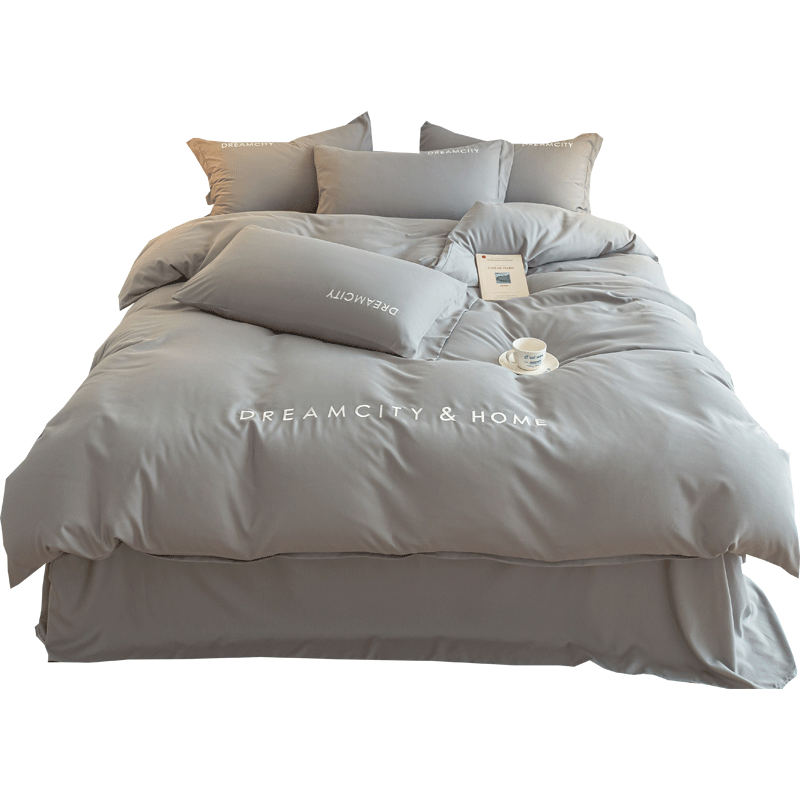 罗马罗兰水洗磨毛四件套 奥利200*230cm（单位：套） 中灰