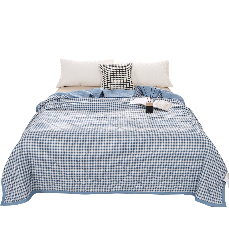 罗曼罗兰良品超声波夏被150*200cm（单位：床） 蓝小格