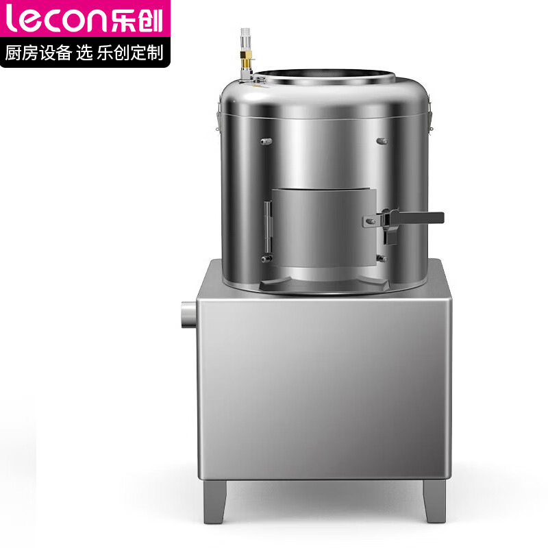 乐创（lecon）土豆脱皮机商用 酒店饭店马铃薯脱皮磨皮机 200kg/h LC-J-XTP10 台 银色