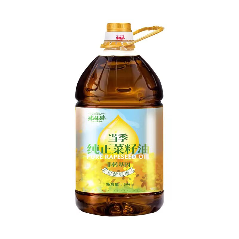 米妹妹非转基因纯正菜籽油 5L  单位：桶 棕色