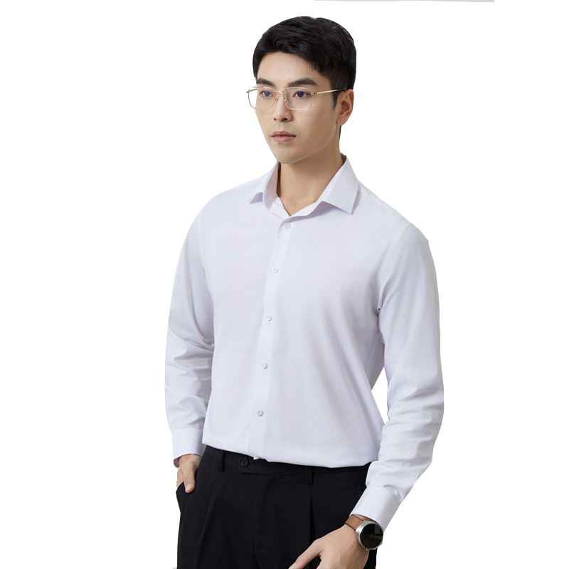 丰讯莫代尔桑蚕丝长袖衬衫商务纯色正装春夏男士衬衣FXPC2402（单位：件） 白色 190