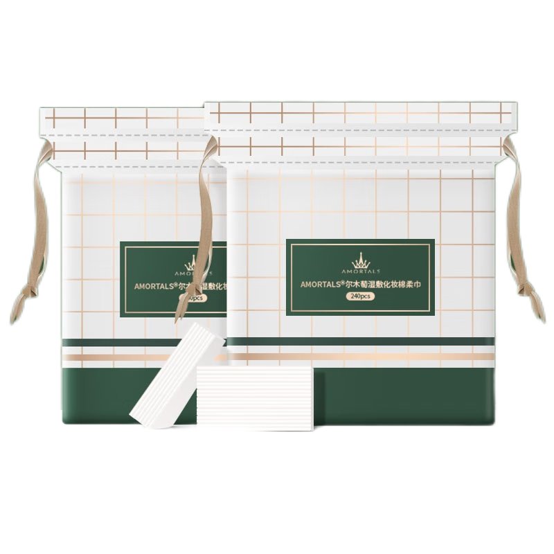 尔木萄木乃伊湿敷棉可拉伸化卸妆棉包装随机240片x2包【 KTT110001803】(单位：件) 本白色