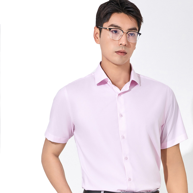 丰讯夏季男士短袖零感莫代尔免烫商务纯色衬衫FXPD2411（单位：件） 粉色 185